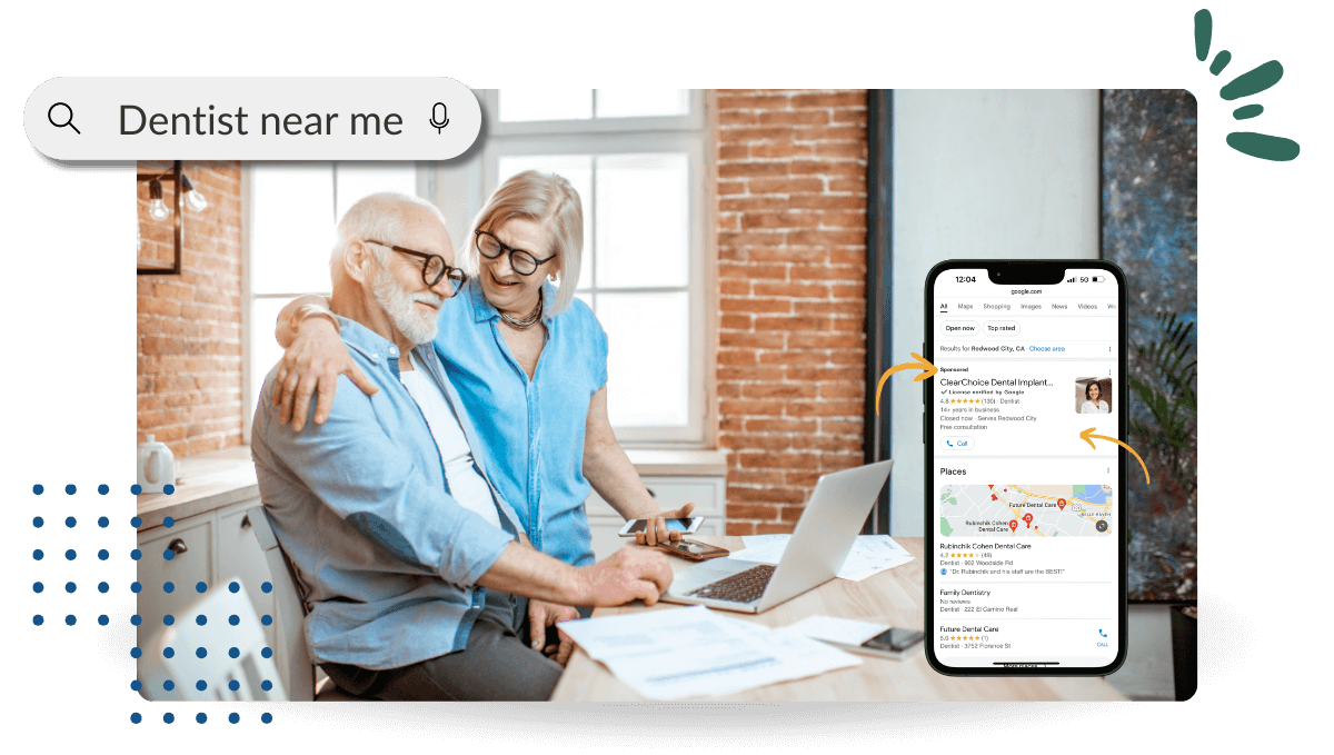Couple Finding Dentist via Google Ads
