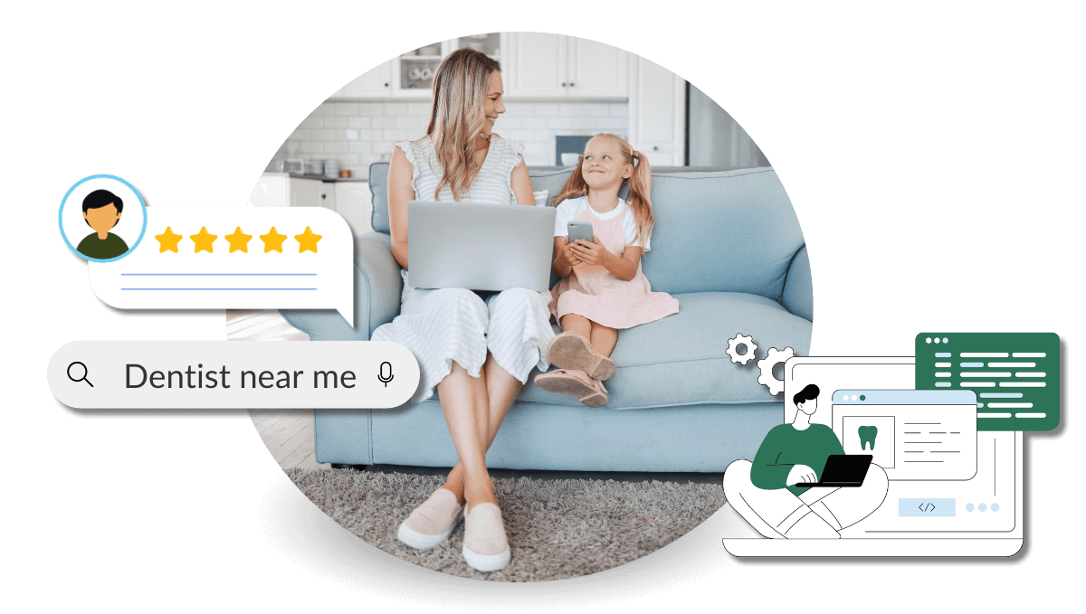 Mother and Daughter Exploring Dental Websites